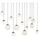 Pisces 14 Light 40 inch Black Linear Pendant Ceiling Light