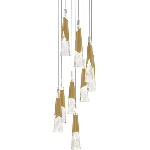 Kilt 9 Light 17 inch Aged Brass Multi-Light Pendant Ceiling Light