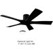 Aviator 54 inch Matte Black Flush Mount Ceiling Fan