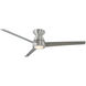 Tip Top 52 inch Brushed Aluminum Flush Mount Ceiling Fan in 3000K, Smart Ceiling Fan