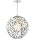 Groovy LED 24 inch Cream-Blue Brushed Nickel Pendant Ceiling Light in 24in., Cream and Blue