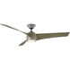 Twirl 58 inch Graphite Weathered Wood with Weathered Wood Blades Downrod Ceiling Fan in 3500K
