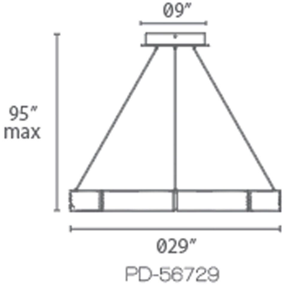 Zelda LED 29 inch Polished Nickel Chandelier Ceiling Light in 29in.