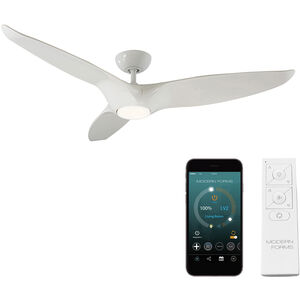 Morpheus III 60 inch Gloss White Downrod Ceiling Fan in 3500K