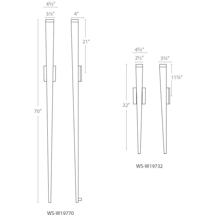 Staff LED 70 inch Black Outdoor Wall Light in 70in.