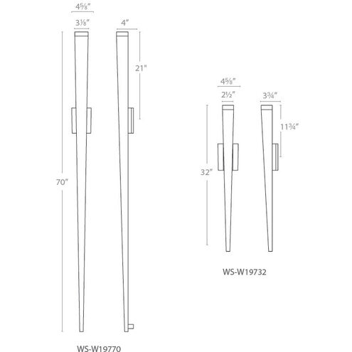Staff LED 70 inch Black Outdoor Wall Light in 70in.
