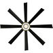 Aura 72 inch Soft Brass and Matte Black with Matte Black Blades Downrod Ceiling Fan in Soft Brass Matte Black