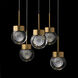 Double Bubble 5 Light 17 inch Aged Brass Multi-Light Pendant Ceiling Light