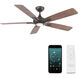 Mykonos 5 60 inch Oil Rubbed Bronze and Barn Wood with Barn Wood Blades Downrod Ceiling Fan in 3500K, Oil Rubbed Bronze Barn Wood