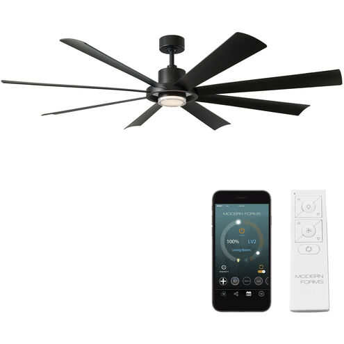 Aura 72 inch Matte Black Downrod Ceiling Fan