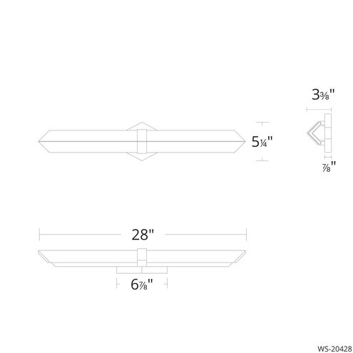 Javelin 1 Light 28 inch Aged Brass Bath Vanity Light Wall Light