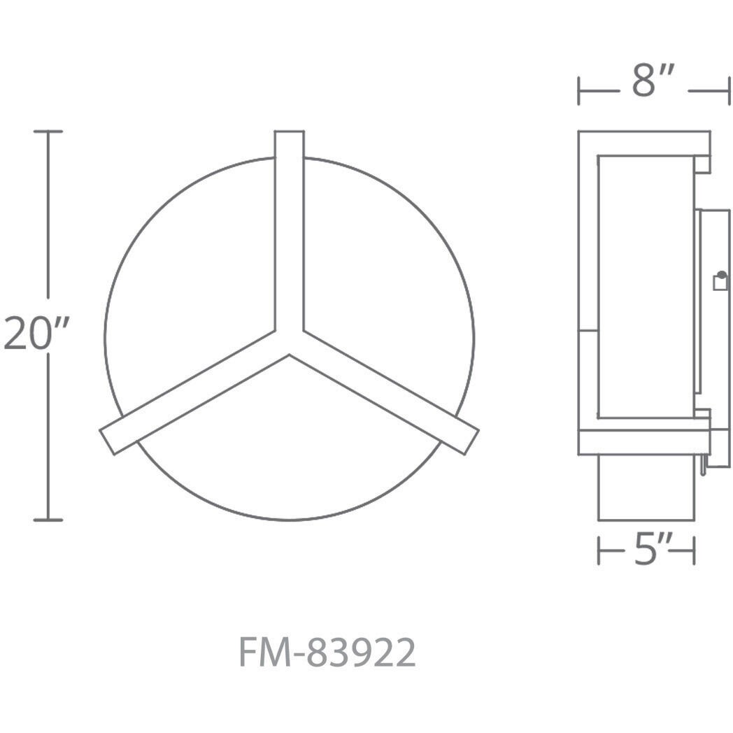Segment LED 20.67 inch Dark Walnut Flush Mount Ceiling Light
