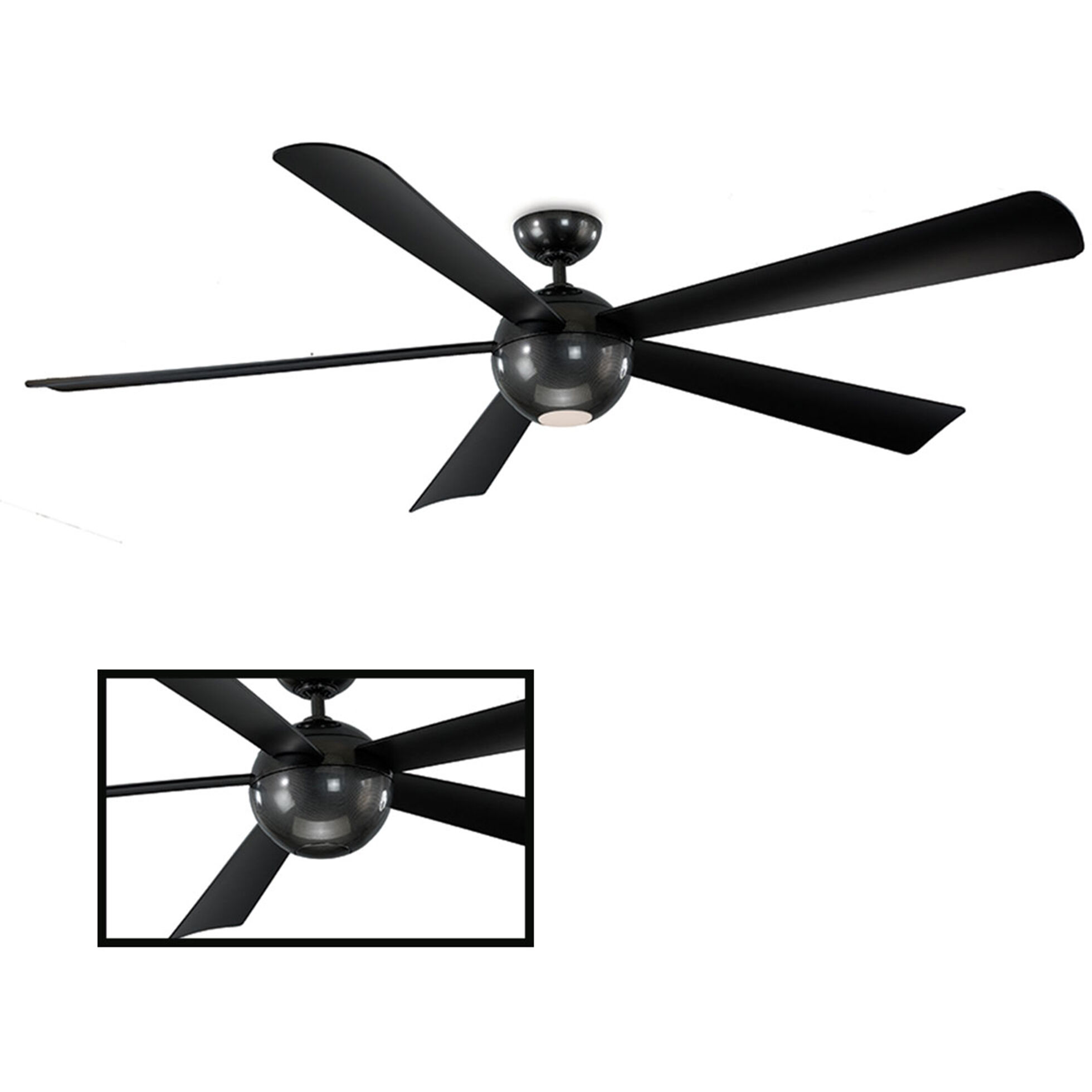 Orb 82 inch Carbon Fiber Ceiling Fan in 3500K