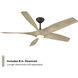Zephyr 5 62 inch Bronze White Oak with White Oak Blades Ceiling Fan