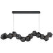 Riddle LED 64 inch Black Linear Pendant Ceiling Light in 64in.