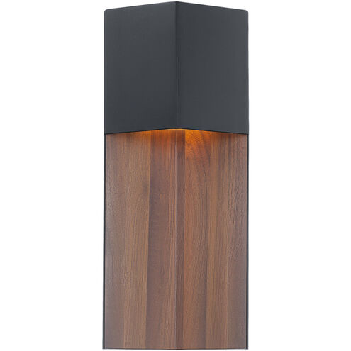 Dusk 1 Light 14 inch Black-Dark Walnut Outdoor Wall Light