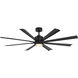 Size Matters 65 inch Matte Black Downrod Ceiling Fan