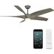 Zephyr 62 inch Graphite and Weathered Wood with Weathered Wood Blades Downrod Ceiling Fan in Graphite Weathered Wood