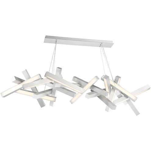 Chaos LED 72 inch Brushed Aluminum Chandelier Ceiling Light in 19, 72in.