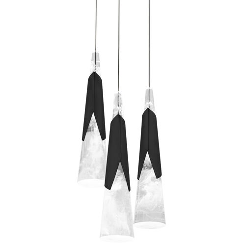 Kilt 3 Light 12 inch Black Multi-Light Pendant Ceiling Light