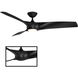 Zephyr 62 inch Matte Black Downrod Ceiling Fan, Smart Ceiling Fan
