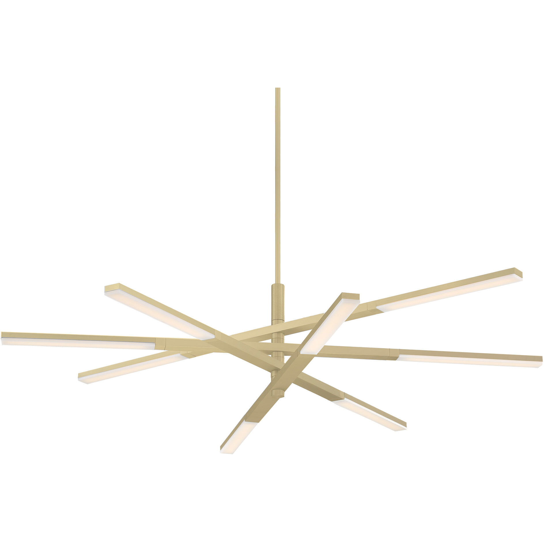Stacked LED 48 inch Brushed Brass Chandelier Ceiling Light