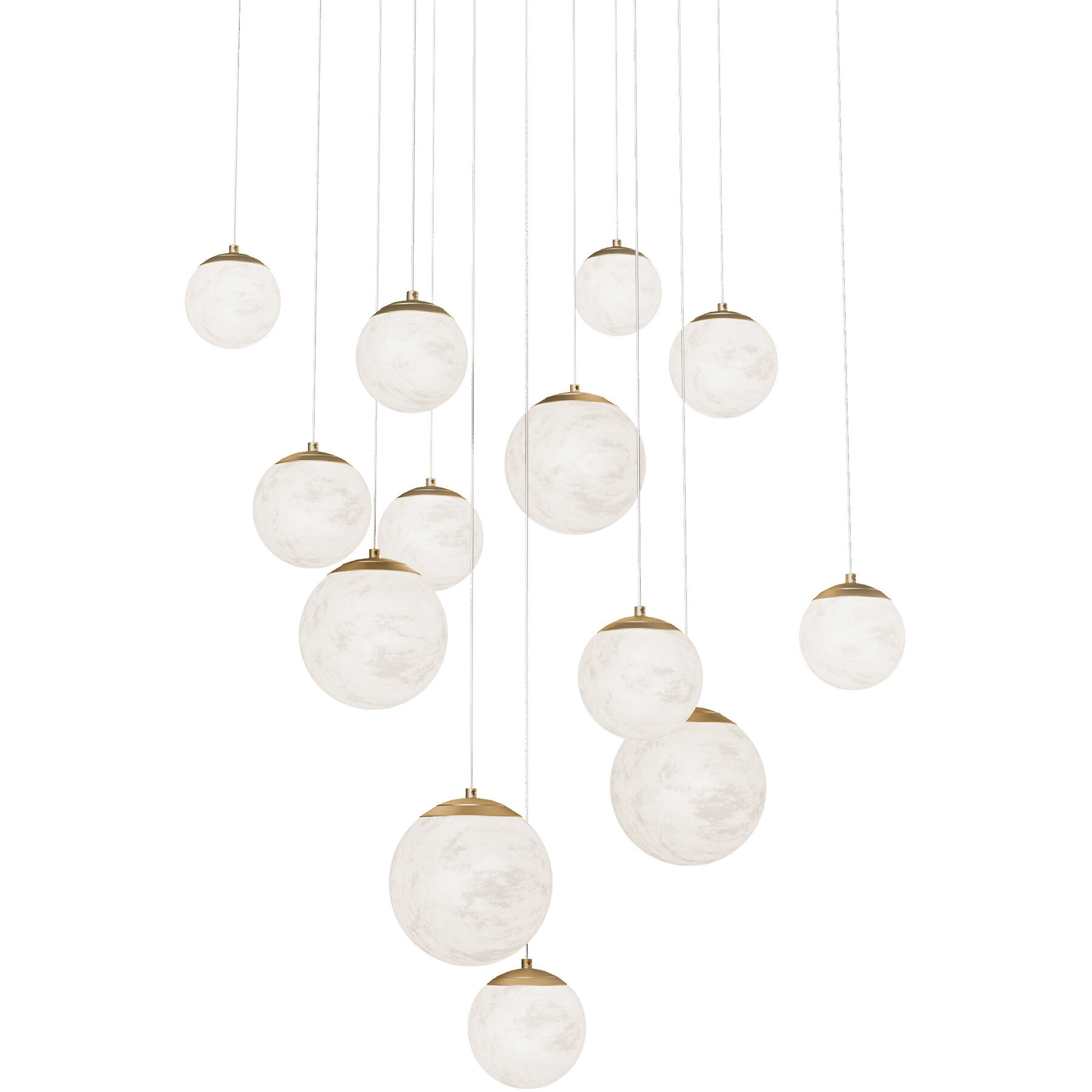 Pisces 13 Light 20 inch Aged Brass Multi-Light Pendant Ceiling Light