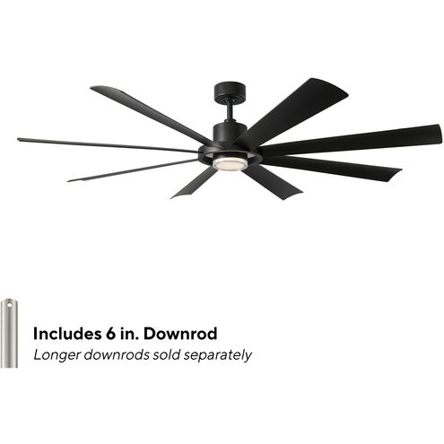 Aura 72 inch Matte Black Downrod Ceiling Fan