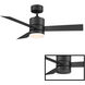 Axis 44 inch Matte Black Downrod Ceiling Fan in 3000K