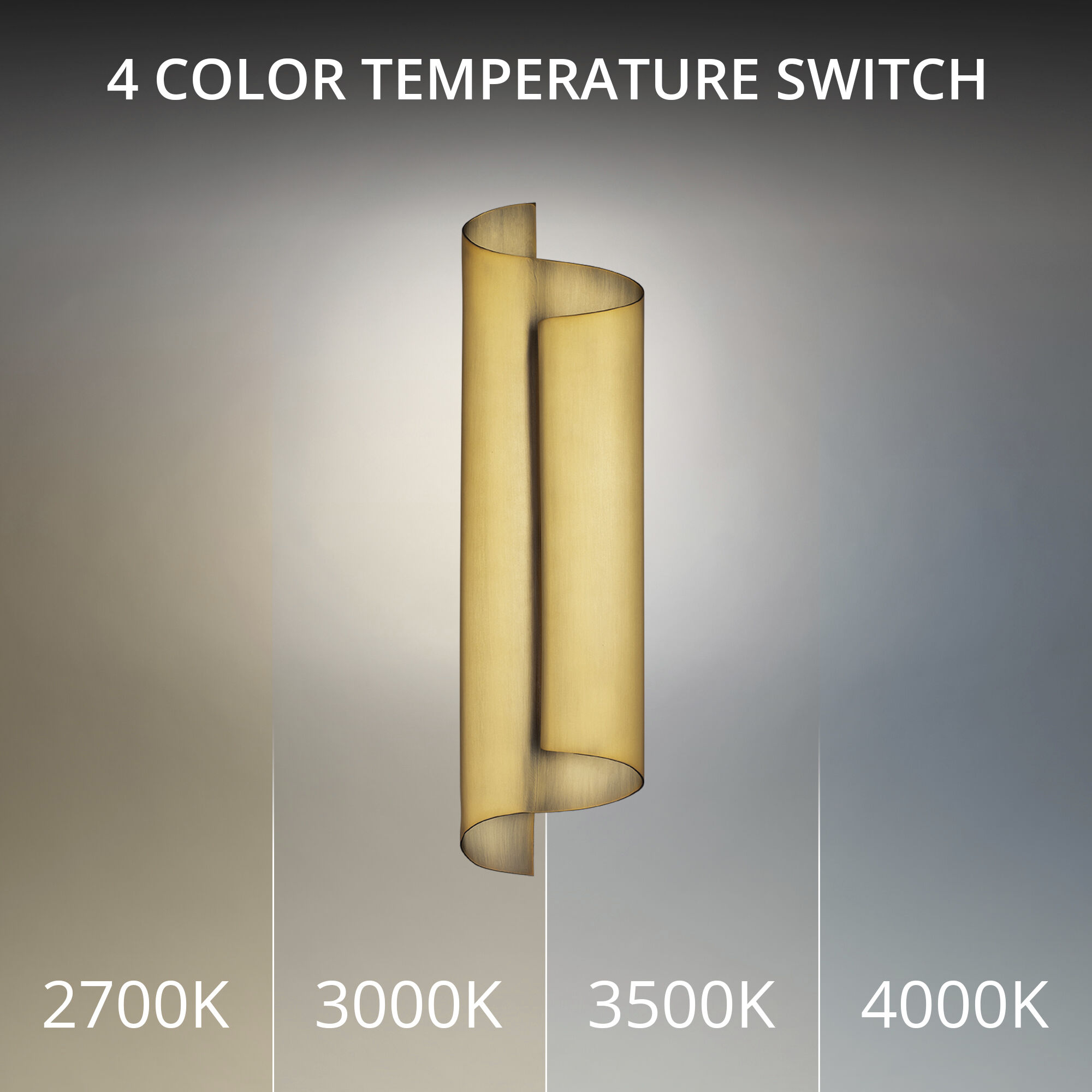 Pirouette Indoor Wall Lighting in 3500K, Aged Brass