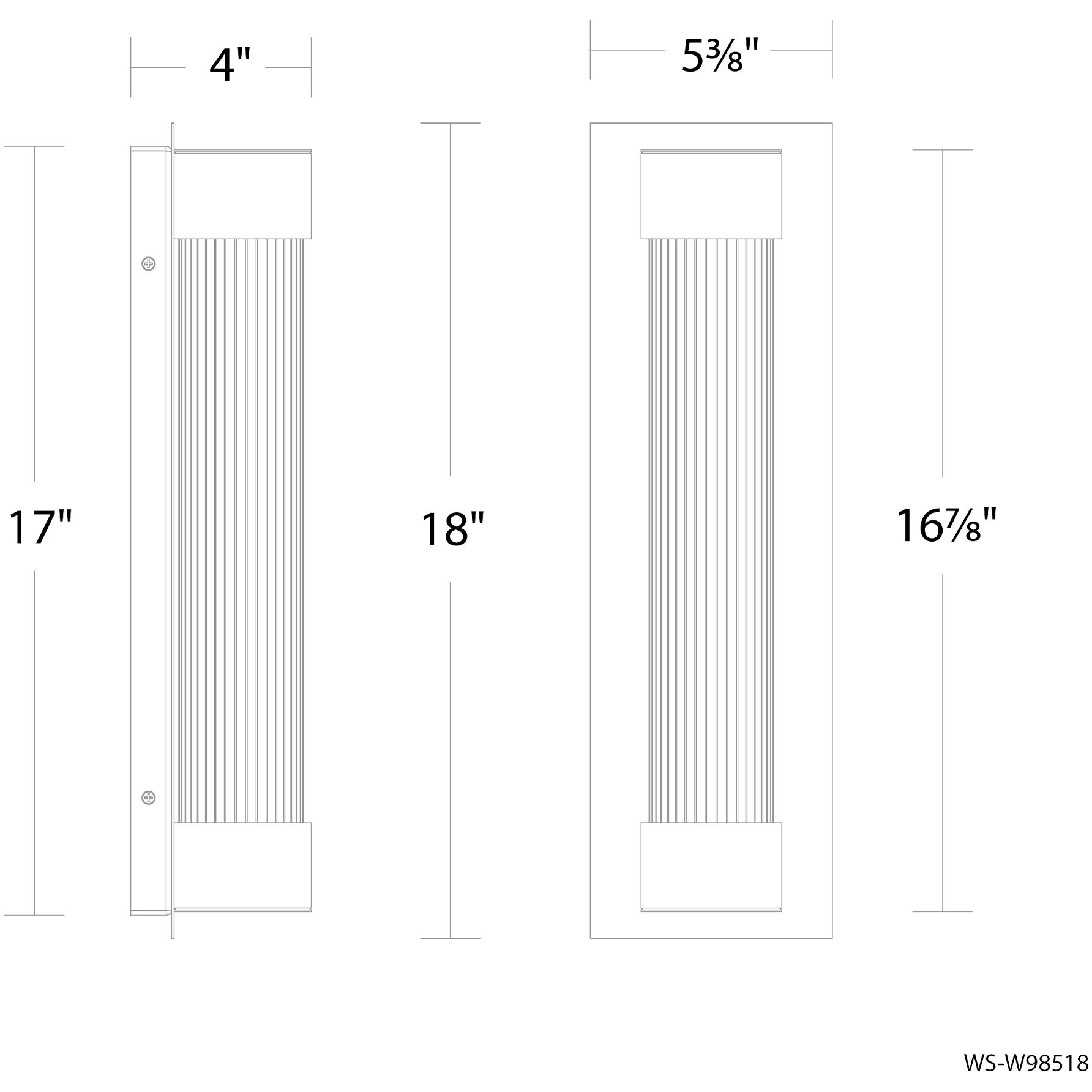 Chyzel LED 18 inch Black Outdoor Wall Lighting in 3000K