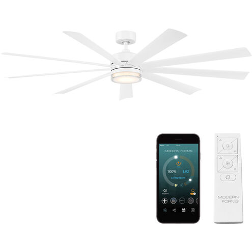 Wynd XL 72 inch Matte White Downrod Ceiling Fan in 3500K