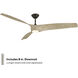 Zephyr 72 inch Bronze White Oak with White Oak Blades Ceiling Fan