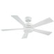 Wynd 52 inch Matte White Downrod Ceiling Fan in 3000K, Smart Ceiling Fan