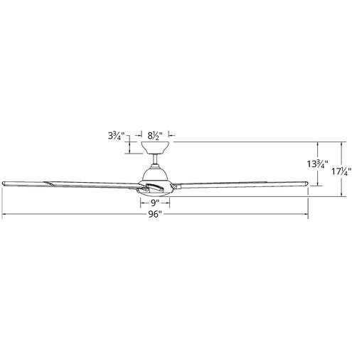 Hydra 96 inch Matte White Downrod Ceiling Fan in 3000K