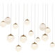 Pisces Linear Pendant Ceiling Light in Aged Brass