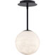 Pisces 1 Light 8 inch Black Mini Pendant Ceiling Light in 4000K