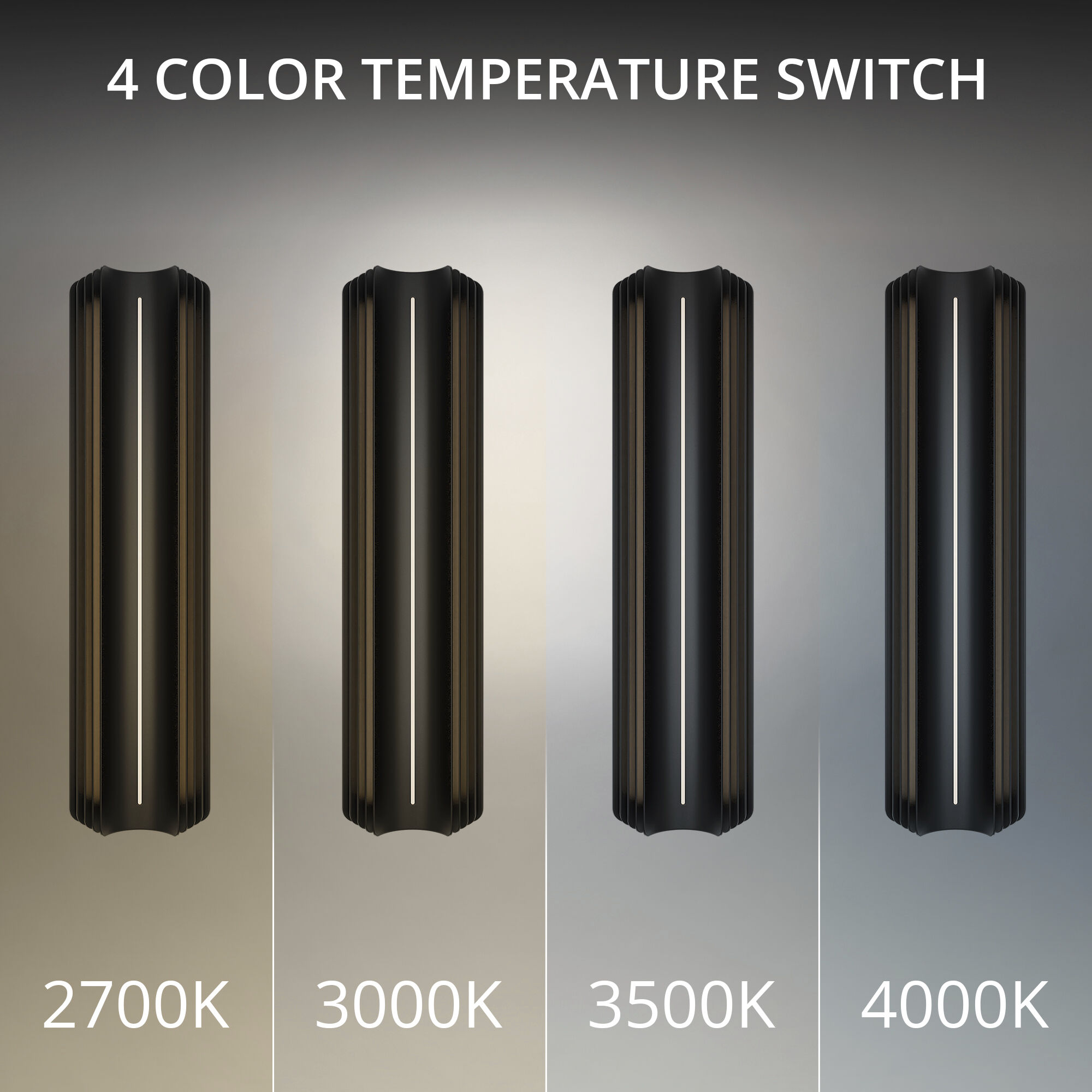 Kane LED 24 inch Black Outdoor Wall Lighting in 2700K