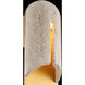 Clog LED 16 inch Beige Travertine and Aged Brass Outdoor Wall Light in 3000K