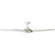 Lucid 62 inch Soft Brass and Matte White with Matte White Blades Downrod Ceiling Fan in 2700K, Soft Brass Matte White