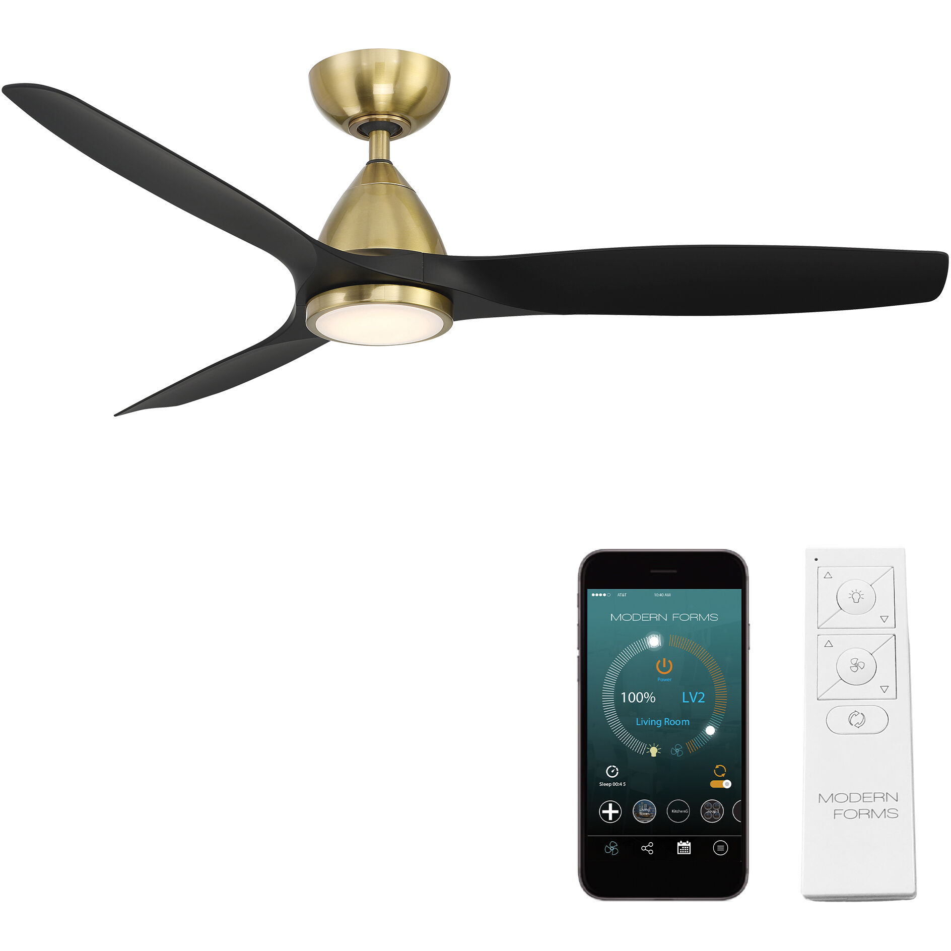 Modern Forms FR-W2202-54L-SB/MB Skylark 54 inch Soft Brass and