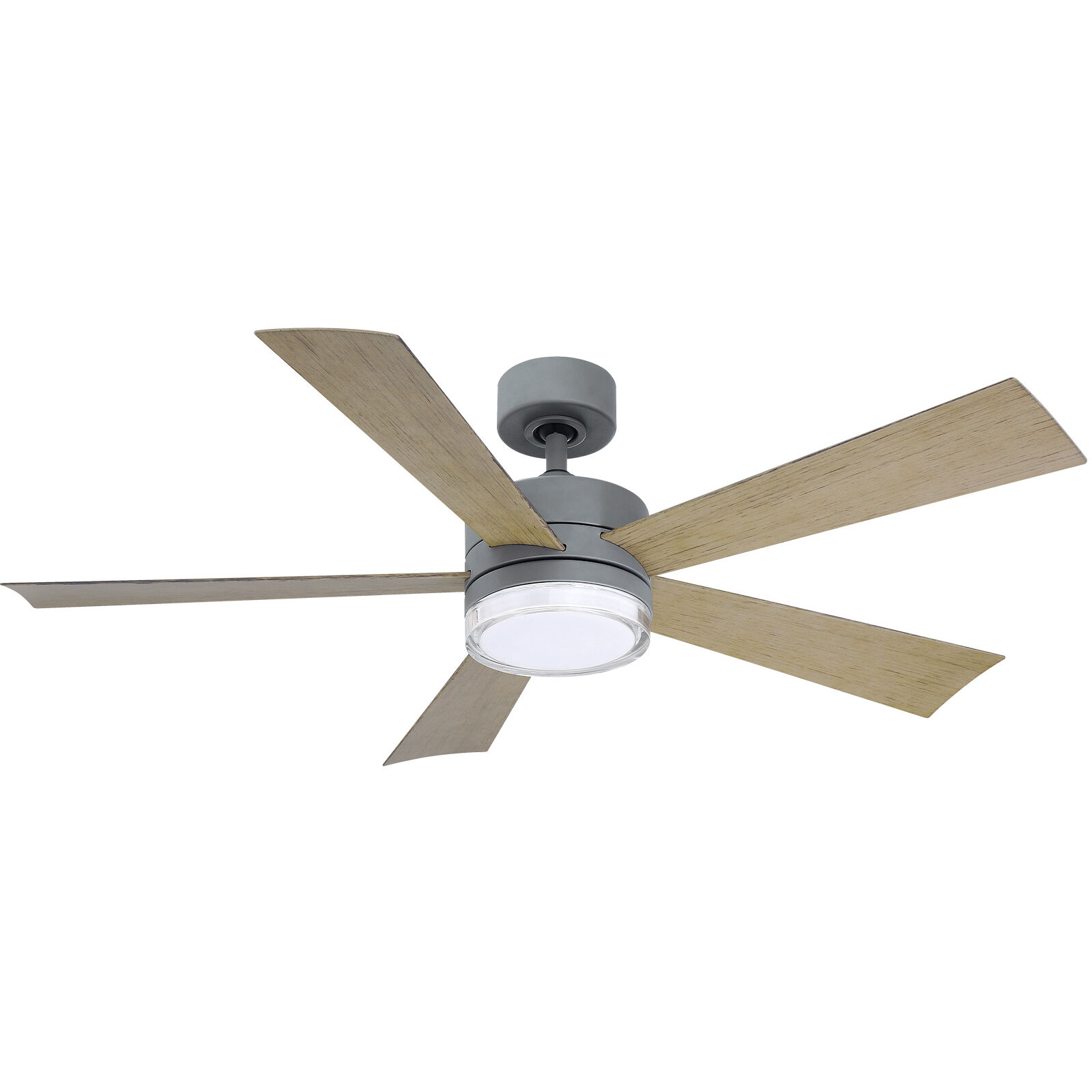 Wynd 52 inch Graphite Weathered Gray with Weathered Gray Blades Downrod Ceiling Fan in 3000K, Smart Ceiling Fan