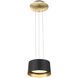 Marimba LED 8.06 inch Black Gold Leaf Pendant Ceiling Light in 8in.