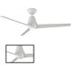 Slim 52 inch Matte White Downrod Ceiling Fan in 2700K