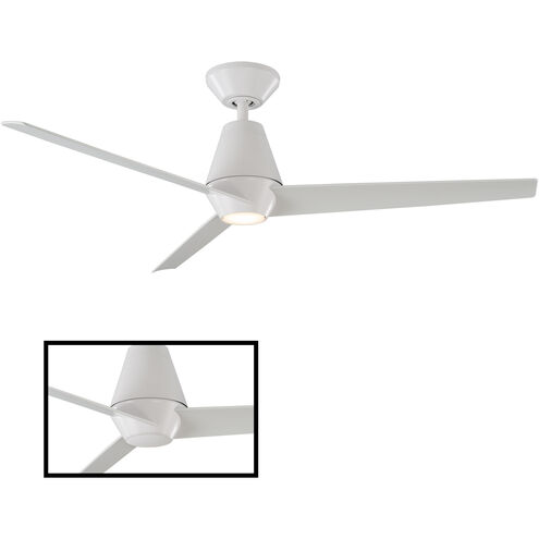 Slim 52 inch Matte White Downrod Ceiling Fan, Smart Ceiling Fan
