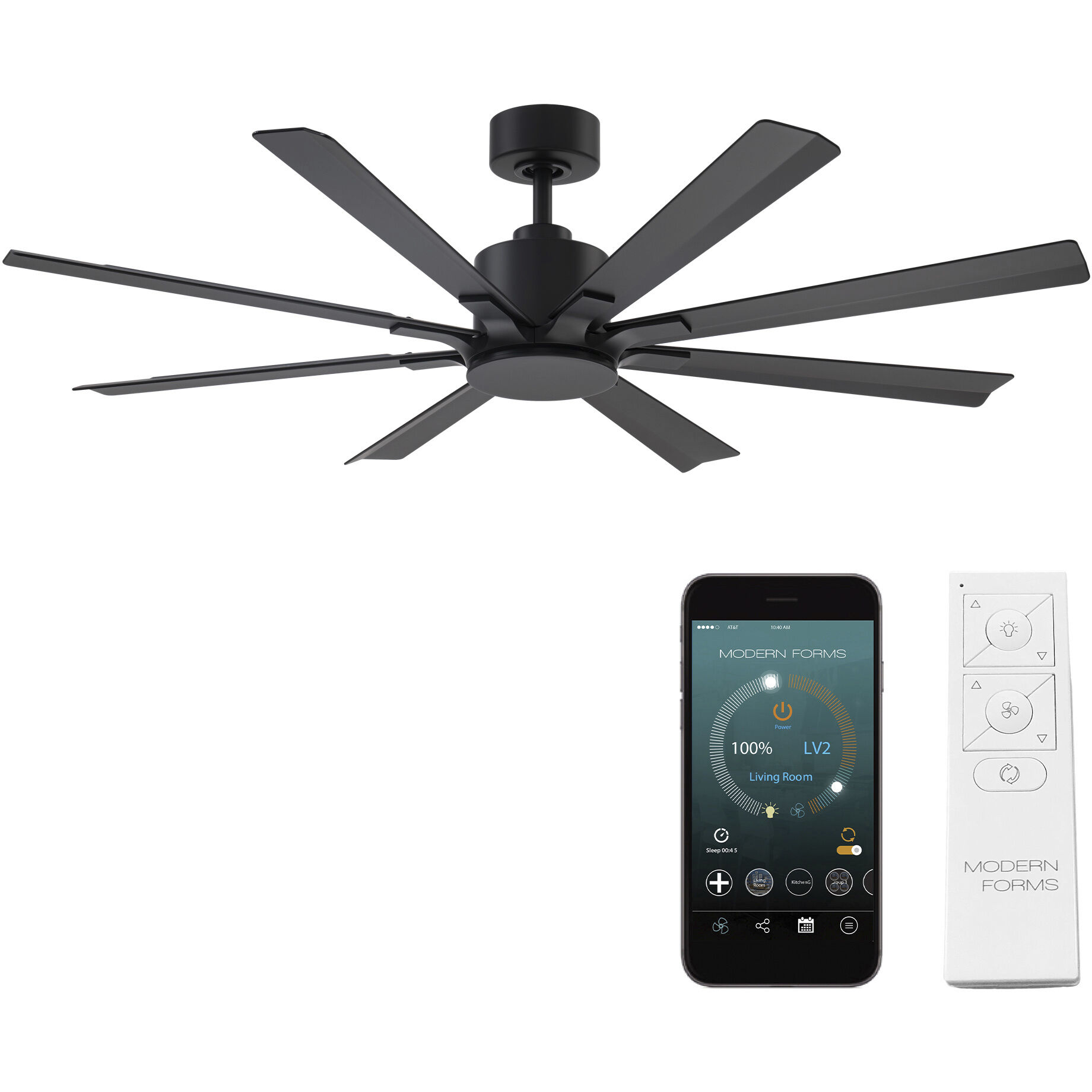 Size Matters 56 inch Matte Black Ceiling Fan