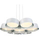 Marimba LED 34 inch White Silver Leaf Chandelier Ceiling Light in 34in.