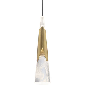 Kilt 1 Light 4 inch Aged Brass Mini Pendant Ceiling Light in 3500K