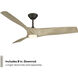 Zephyr 62 inch Bronze White Oak with White Oak Blades Ceiling Fan in 2700K/3000K/4000K/5000K