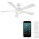 Wynd 52 inch Matte White Downrod Ceiling Fan in 3000K, Smart Ceiling Fan